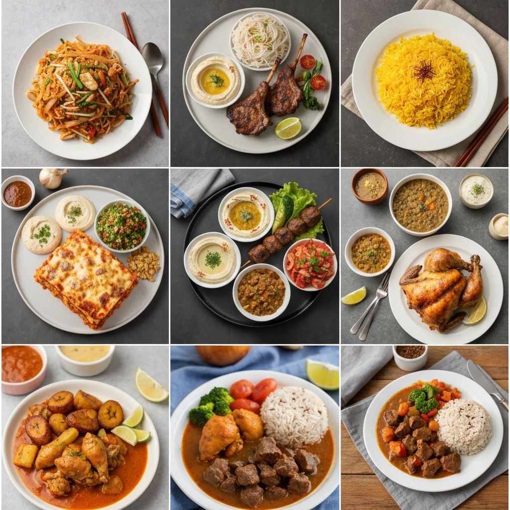 Traditional meals from various cultures